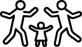 Family playing in the snow together with a plain background copy space below. vector