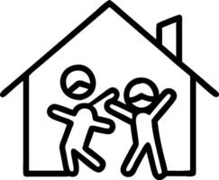 Family playing hide and seek in the house capturing joyful fun and bonding close up with copy space on left. vector