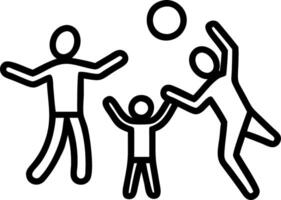 Family playing volleyball on the beach capturing active fun and joy close up macro with copy space on left. vector