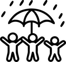 Family playing in the rain with umbrellas capturing joyful splashes plain background on right. Set 5 vector