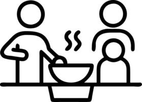 Family making breakfast together in a bright kitchen with a glossy background copy space on top. Set 6 vector