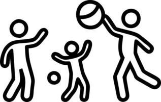 Family playing volleyball on the beach with a glossy background copy space on left. vector
