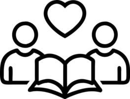 Family reading books together in a cozy library with a plain background copy space on right. vector