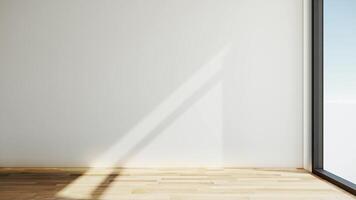 3d render empty interior room shadow wall space background mock up architecture sunlight. video