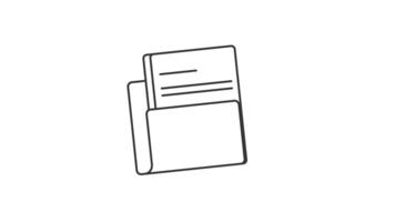 open folder icon animation paper document motion graphic video