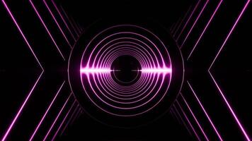 A pink and black background with a circular shape abstract animation video