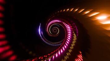 ein Spiral- mit Beleuchtung auf es im das dunkel Animation video