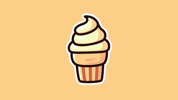 Vanilla Ice Cream Cone Animation on Pastel Background in 4K Loop video