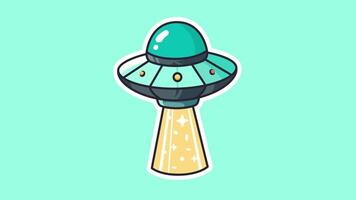 Whimsical UFO Animation with Pastel Glow on Soft Background in 4K Loop video