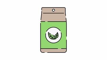 Herbal Tea Illustration motion graphic animation with alpha channel. video