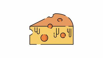 Cheese Illustration motion graphic animation with alpha channel. video