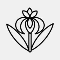 Icon iris. Beautiful flowers elements. Icon in line style. vector