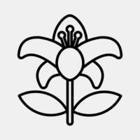 Icon lily. Beautiful flowers elements. Icon in line style. vector