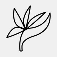 Icon bird of paradise. Beautiful flowers elements. Icon in line style. vector