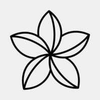 Icon plumeria. Beautiful flowers elements. Icon in line style. vector