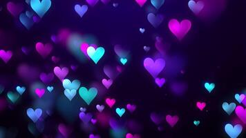 Multicolored Heart Particles Background Right To Left video
