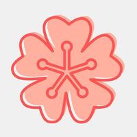 Icon sakura. Beautiful flowers elements. Icon in two tone style. vector