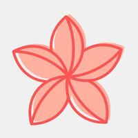 Icon plumeria. Beautiful flowers elements. Icon in two tone style. vector