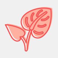Icon anthurium. Beautiful flowers elements. Icon in two tone style. vector