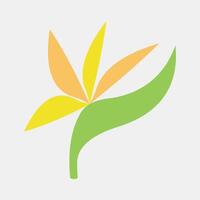Icon bird of paradise. Beautiful flowers elements. Icon in flat style. vector