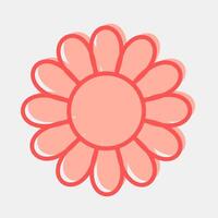 Icon aster. Beautiful flowers elements. Icon in two tone style. vector