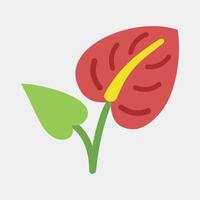 Icon anthurium. Beautiful flowers elements. Icon in flat style. vector
