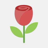 Icon rose. Beautiful flowers elements. Icon in flat style. vector