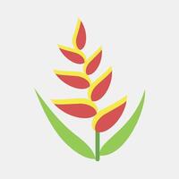 Icon heliconia. Beautiful flowers elements. Icon in flat style. vector