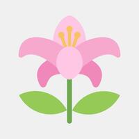 Icon lily. Beautiful flowers elements. Icon in flat style. vector