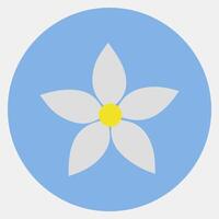 Icon jasmine. Beautiful flowers elements. Icon in color mate style. vector