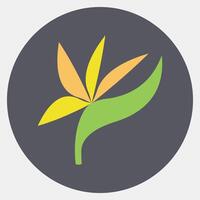 Icon bird of paradise. Beautiful flowers elements. Icon in color mate style. vector