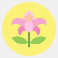 Icon lily. Beautiful flowers elements. Icon in color mate style. vector
