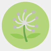 Icon dandelion. Beautiful flowers elements. Icon in color mate style. vector