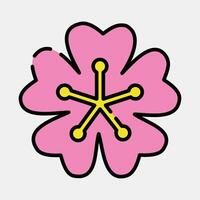 Icon sakura. Beautiful flowers elements. Icon in filled line style. vector