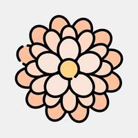 Icon dahlia. Beautiful flowers elements. Icon in filled line style. vector