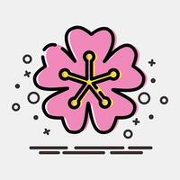 Icon sakura. Beautiful flowers elements. Icon in MBE style. vector
