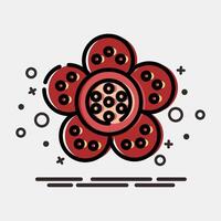 Icon rafflesia. Beautiful flowers elements. Icon in MBE style. vector