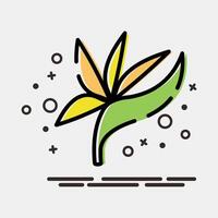 Icon bird of paradise. Beautiful flowers elements. Icon in MBE style. vector