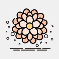Icon dahlia. Beautiful flowers elements. Icon in MBE style. vector