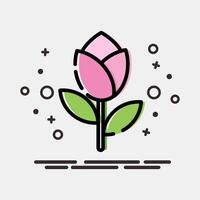 Icon tulip. Beautiful flowers elements. Icon in MBE style. vector