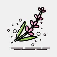 Icon lavender. Beautiful flowers elements. Icon in MBE style. vector