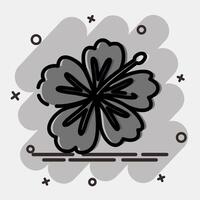 Icon hibiscus. Beautiful flowers elements. Icon in comic style. vector