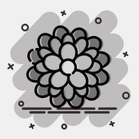 Icon dahlia. Beautiful flowers elements. Icon in comic style. vector