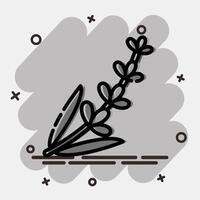 Icon lavender. Beautiful flowers elements. Icon in comic style. vector