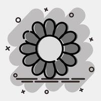 Icon aster. Beautiful flowers elements. Icon in comic style. vector
