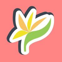 Sticker bird of paradise. Beautiful flowers elements. vector
