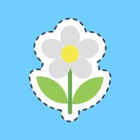 Cutting line sticker daisy. Beautiful flowers elements. vector