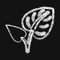 Icon anthurium. Beautiful flowers elements. Icon in chalk style. vector