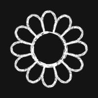 Icon aster. Beautiful flowers elements. Icon in chalk style. vector