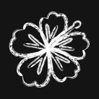Icon hibiscus. Beautiful flowers elements. Icon in chalk style. vector